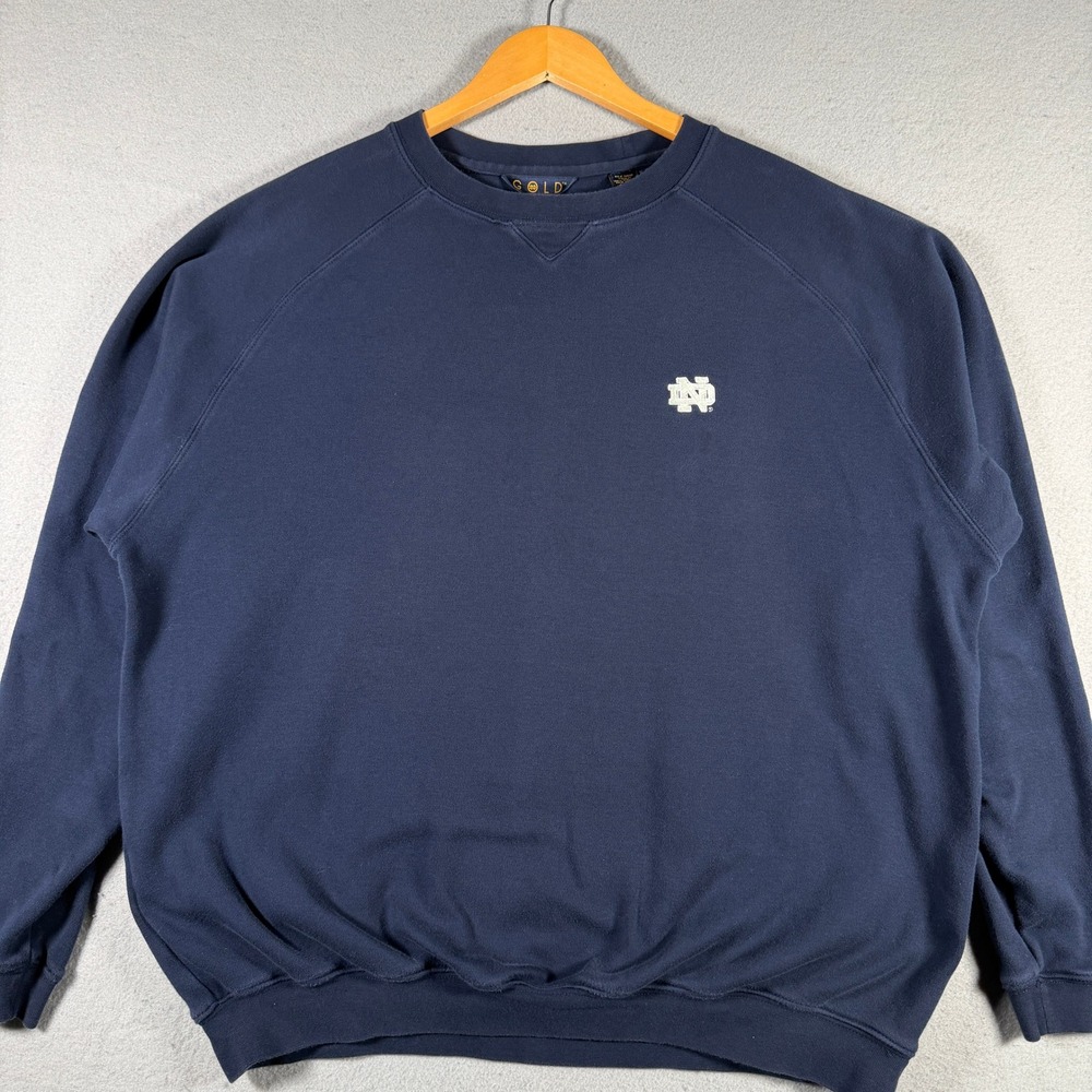 Notre Dame Fighting Irish Navy Blue Pima Cotton Sweatshirt Mens Size M
